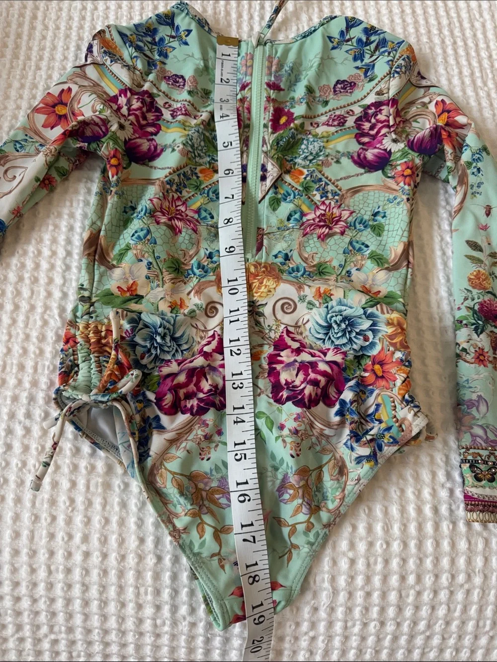 Camilla Girls Mint Floral Long-Sleeve Swim Rashguard